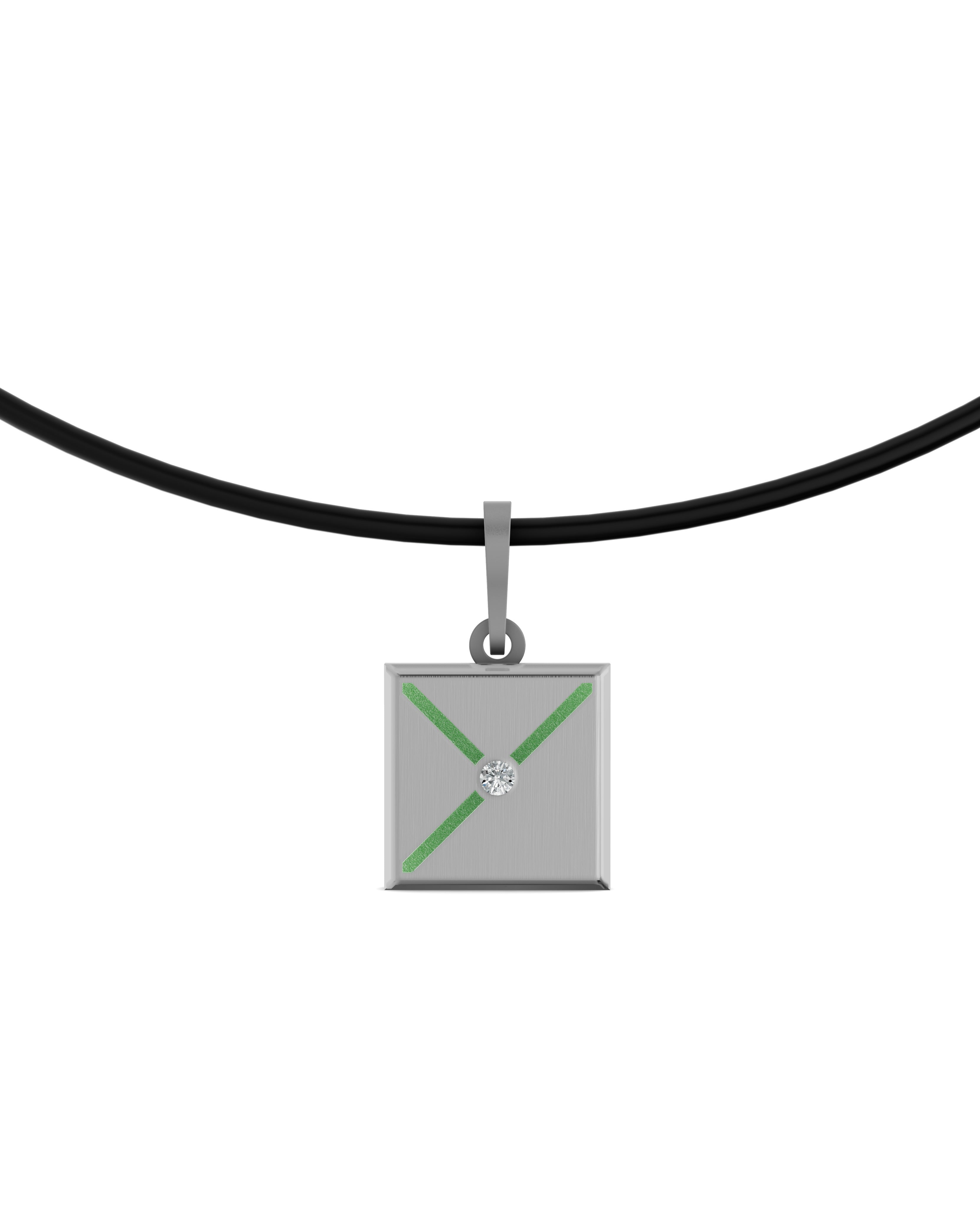 Titanium and Lab-grown Pendant