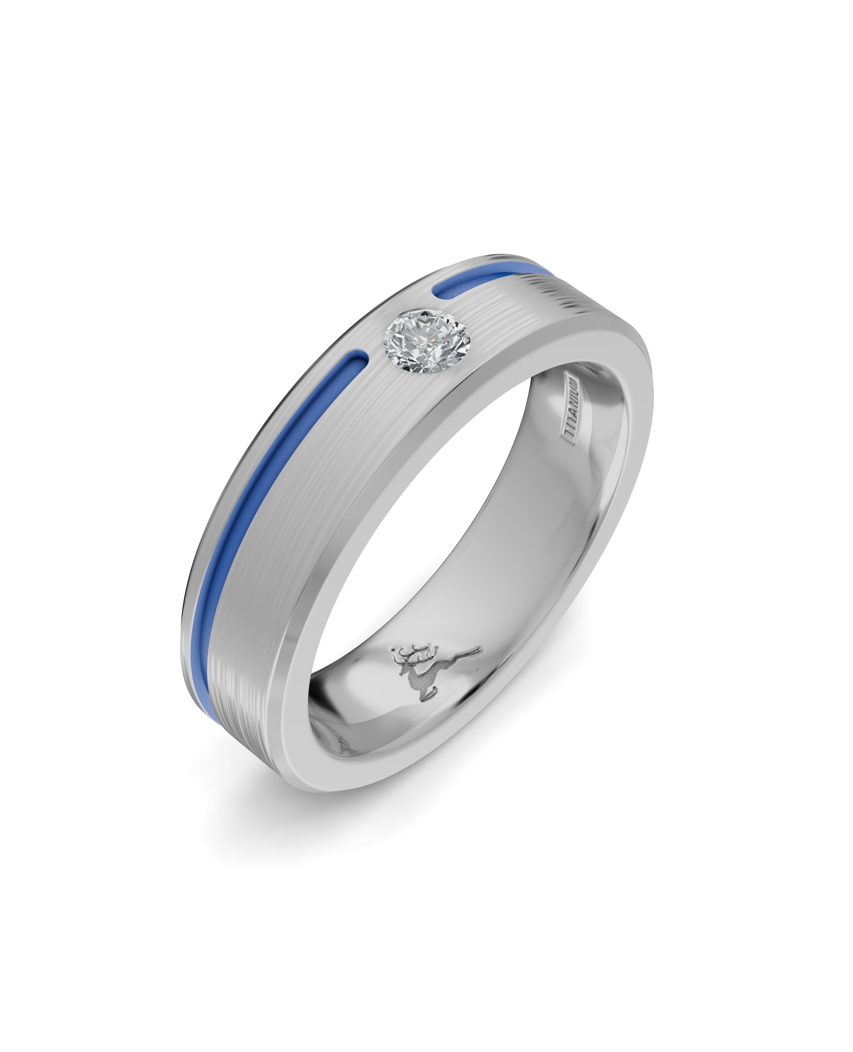 Titanium and Lab-grown Ring