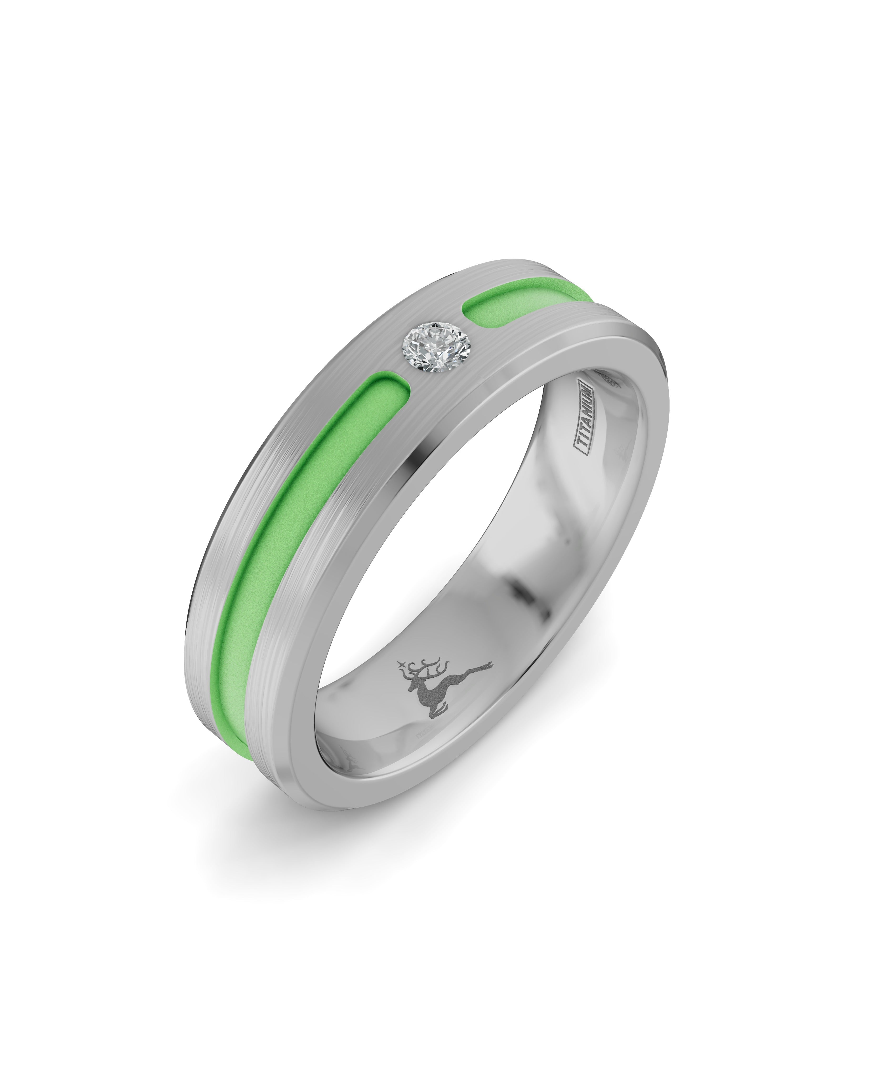 Titanium and Lab-grown Ring