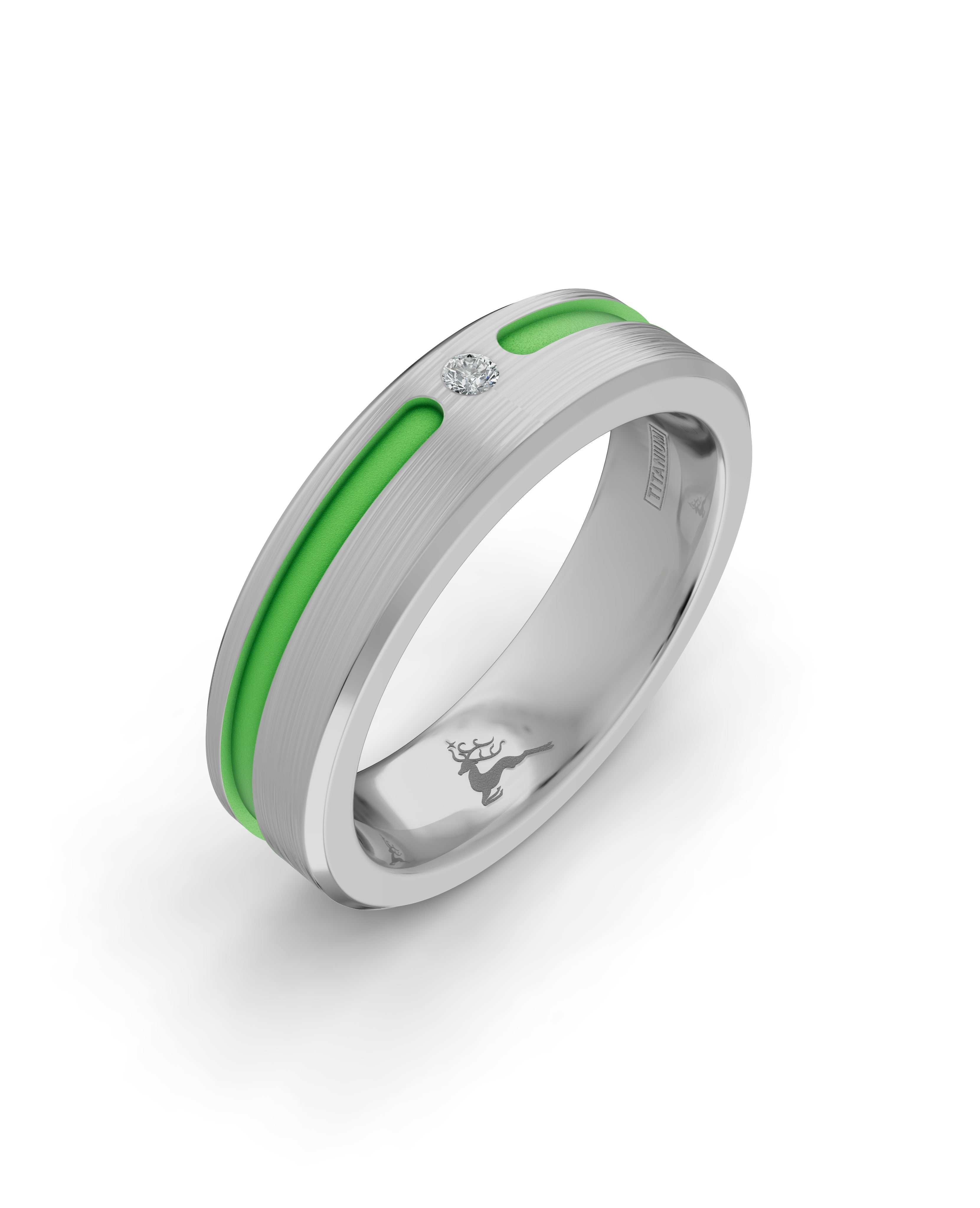 Titanium and Lab-grown Ring