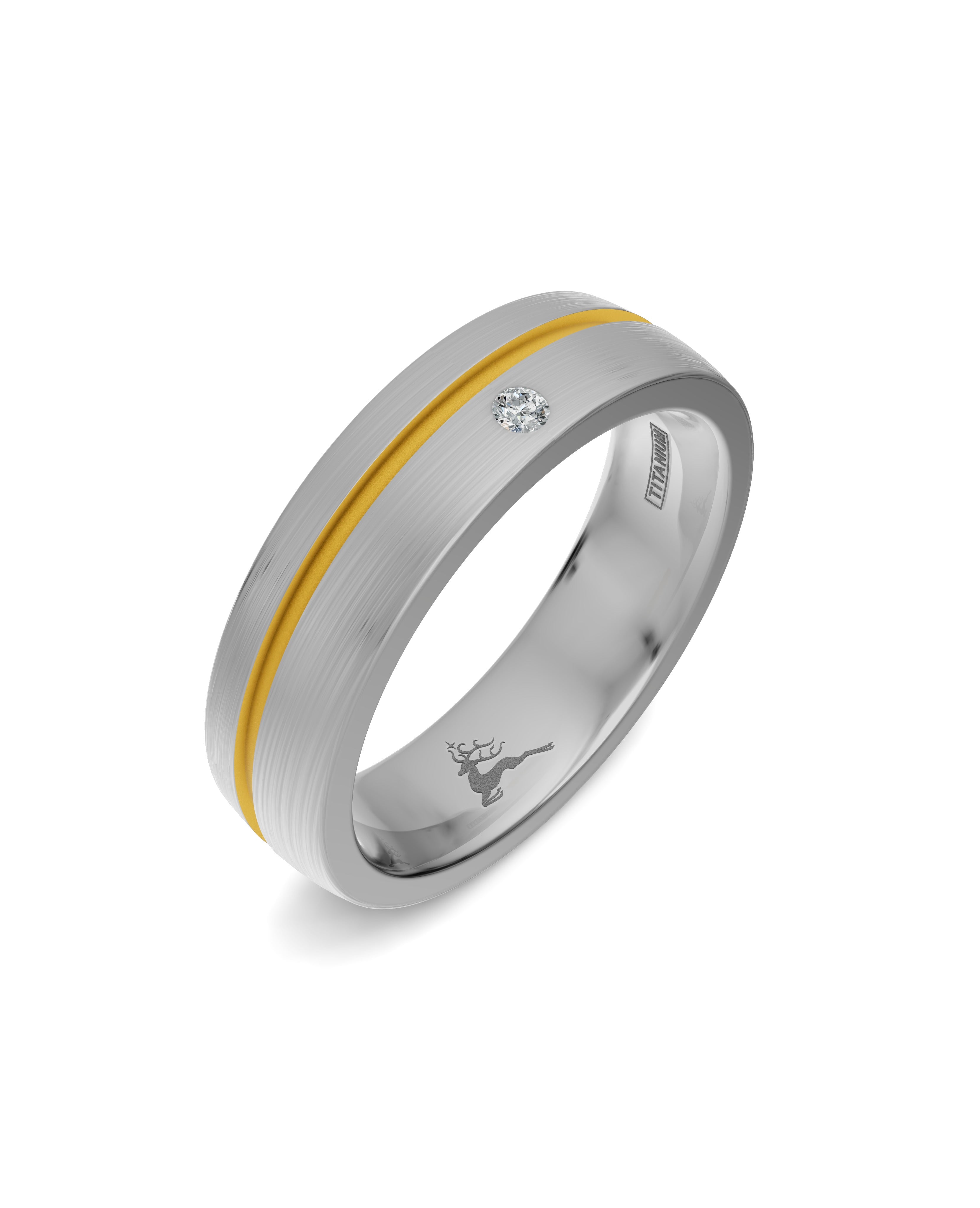 Titanium and Lab-grown Ring