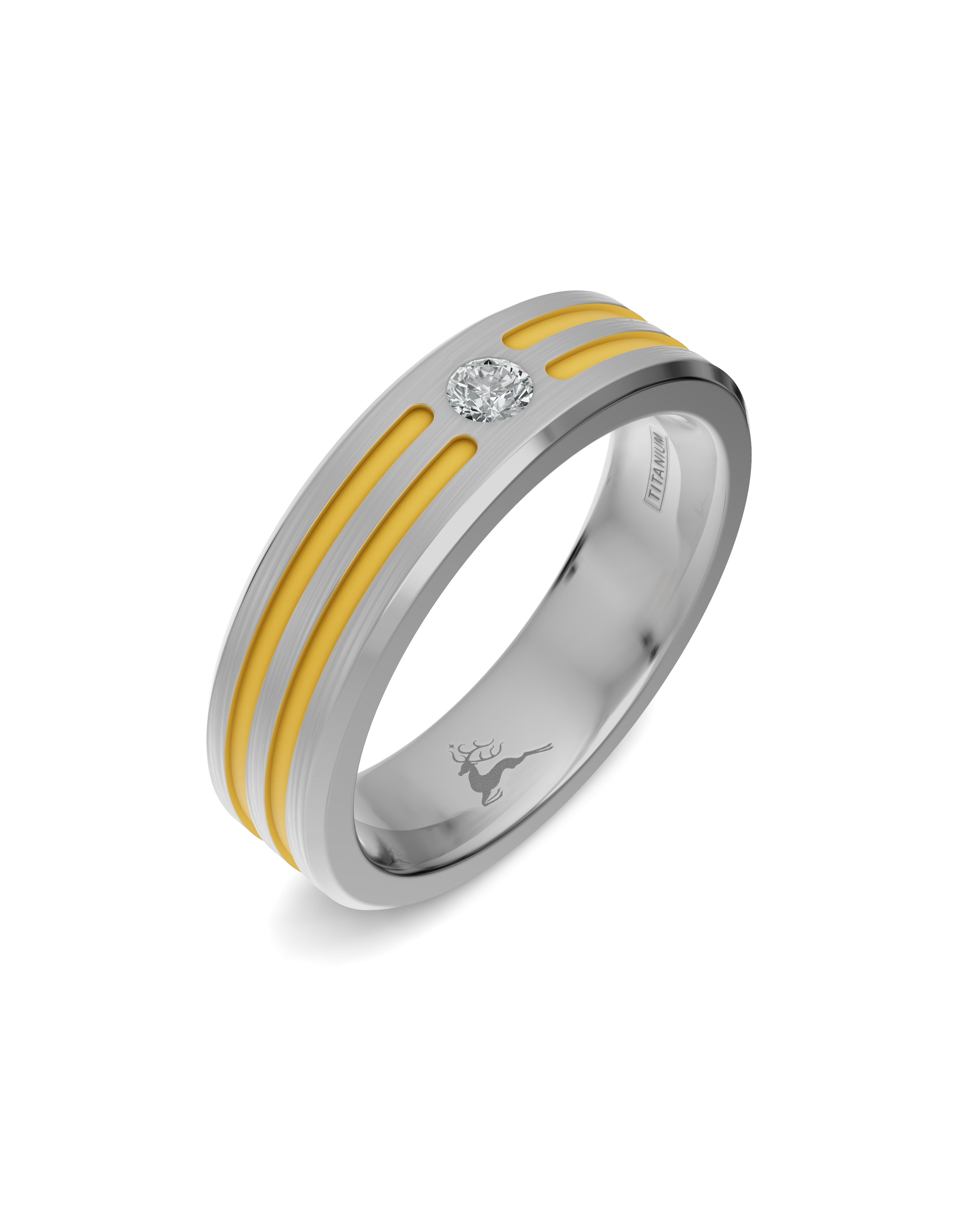 Titanium and Lab-grown Ring