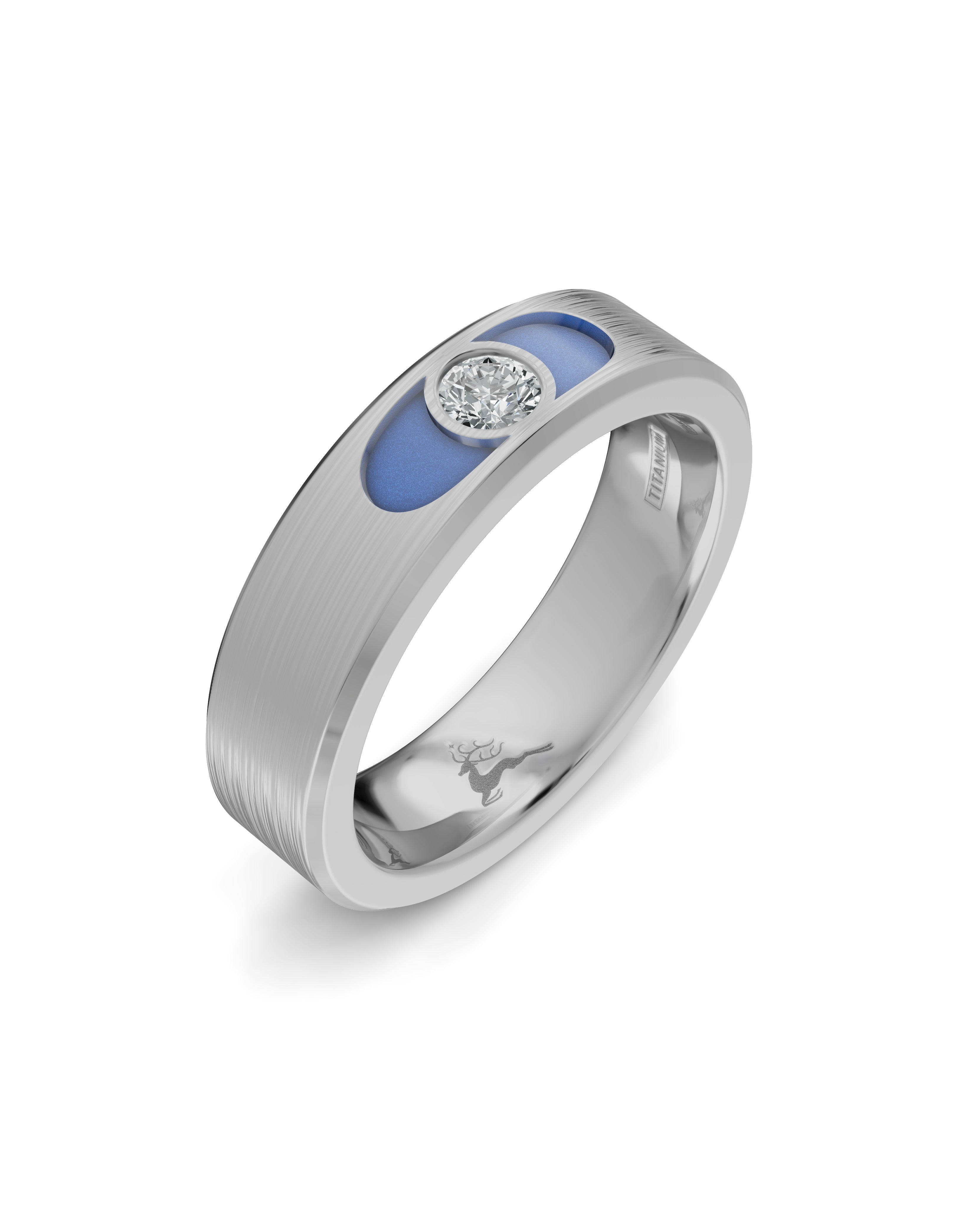 Titanium and Lab-grown Ring