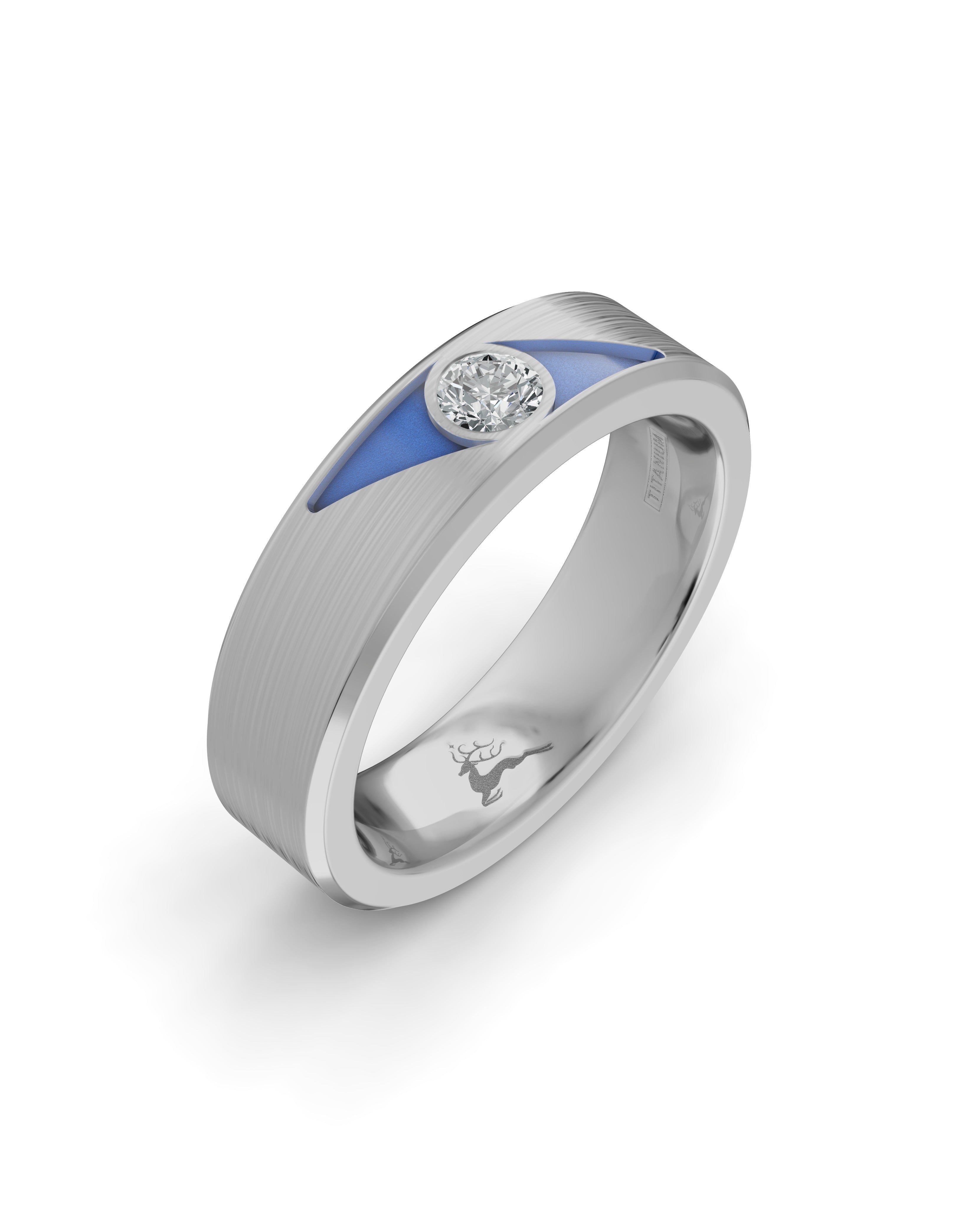 Titanium and Lab-grown Ring