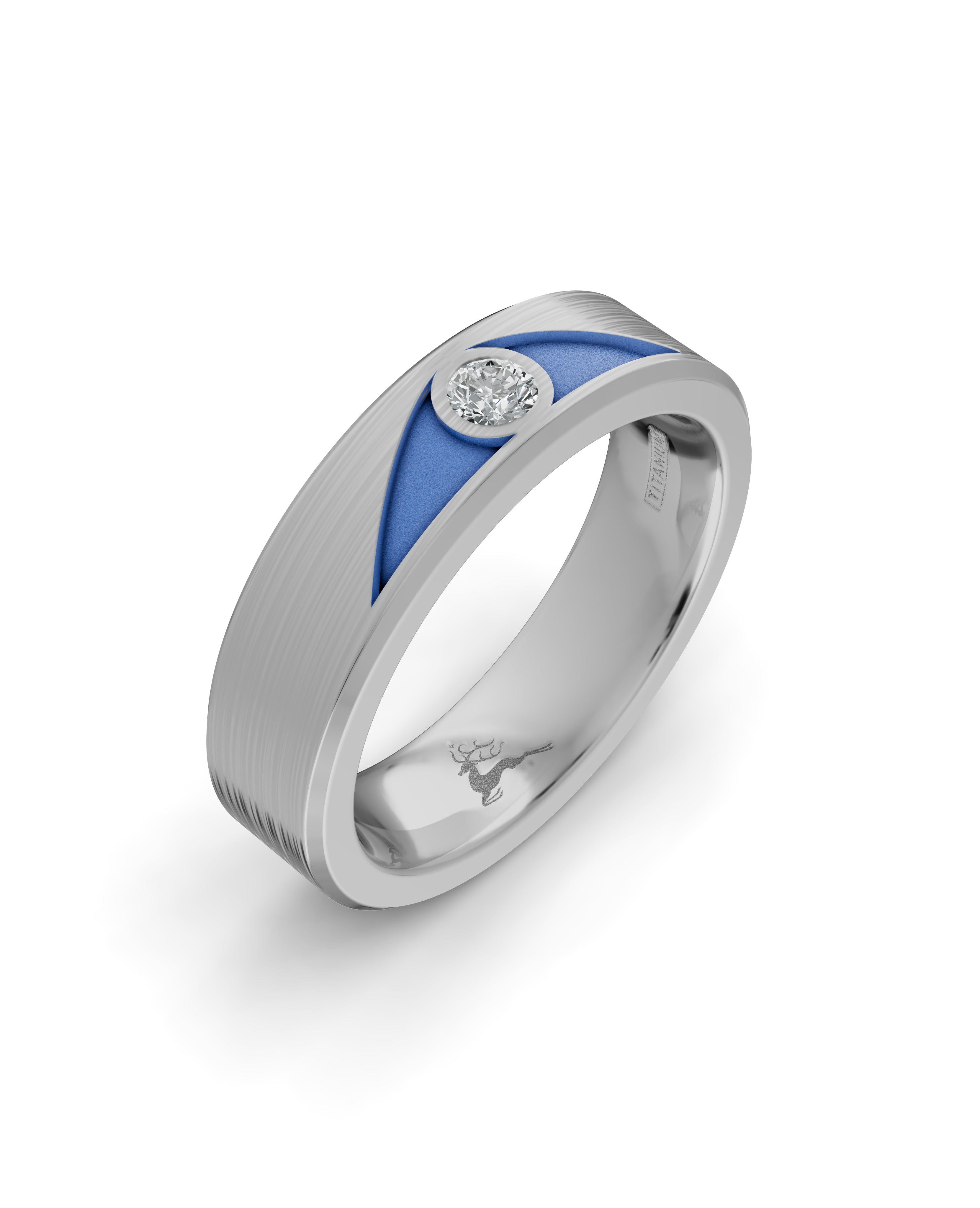 Titanium and Lab-grown Ring