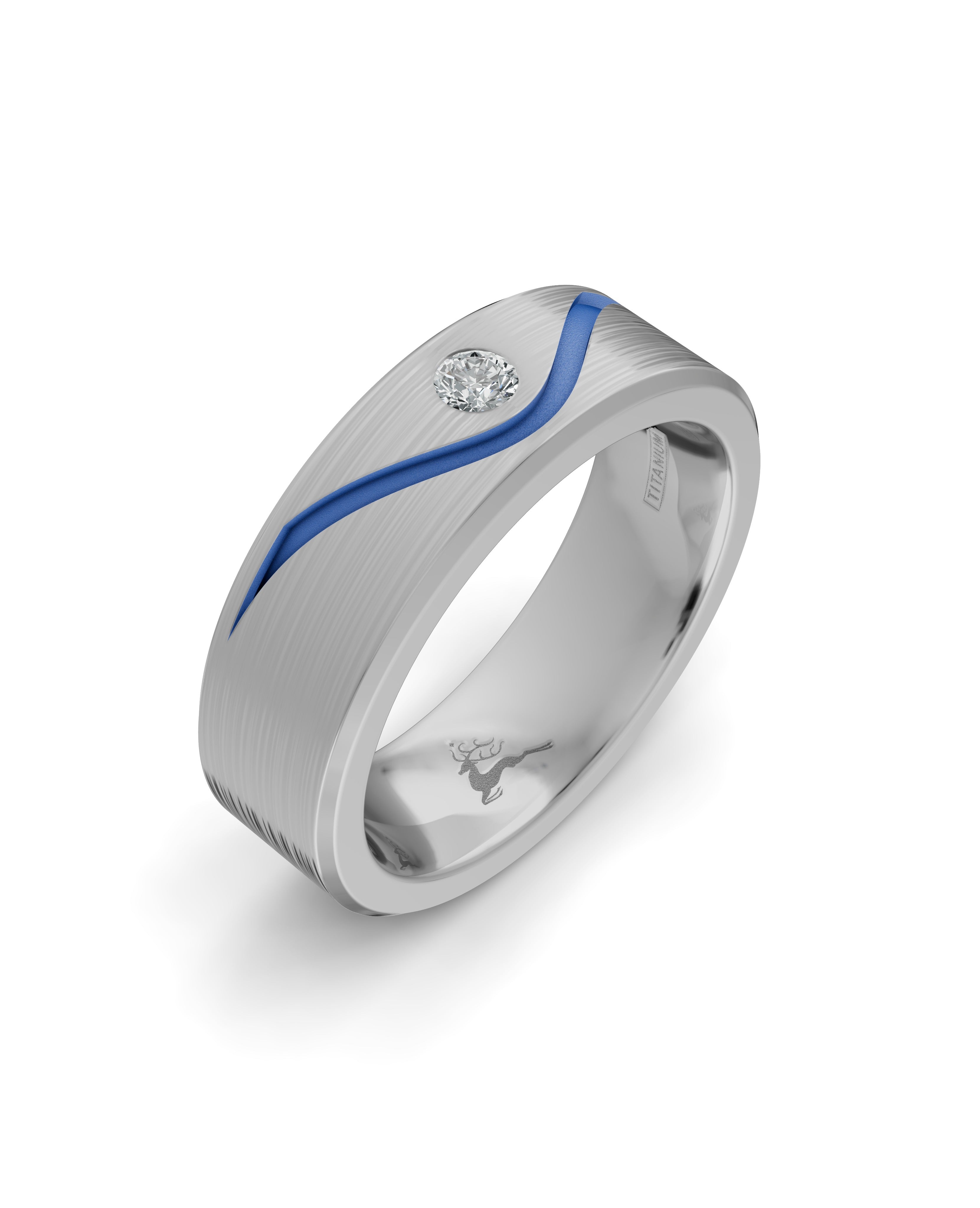 Titanium and Lab-grown Ring