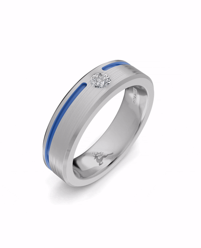 Titanium and Lab-grown Ring