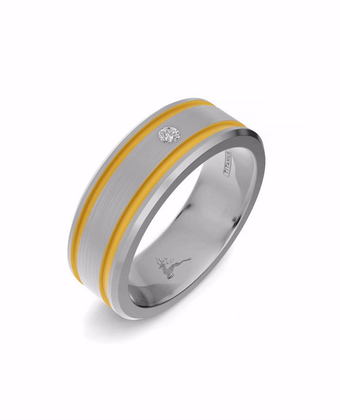 Titanium and Lab-grown Ring