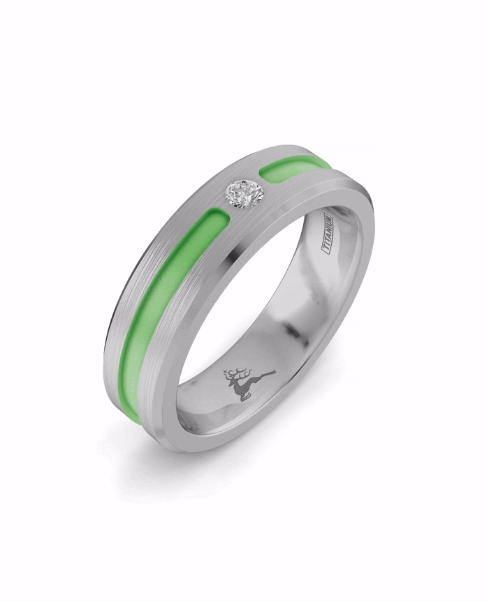 Titanium and Lab-grown Ring