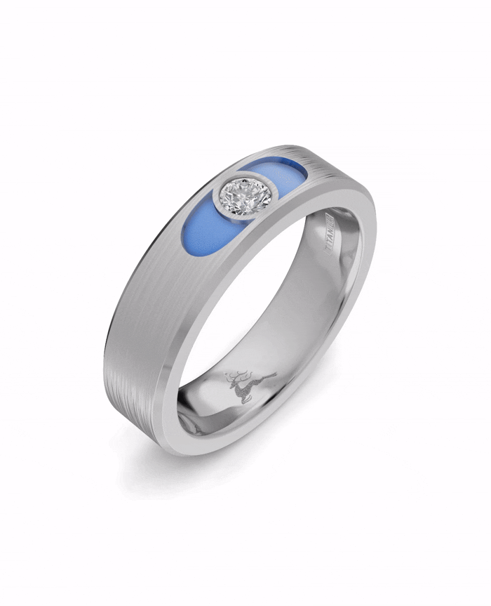 Titanium and Lab-grown Ring