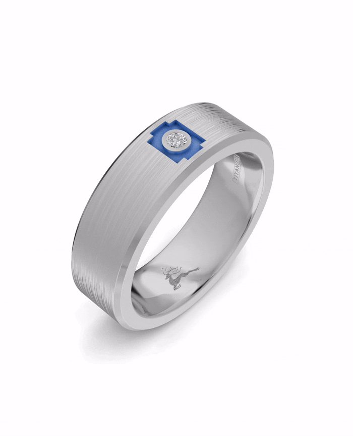 Titanium and Lab-grown Ring