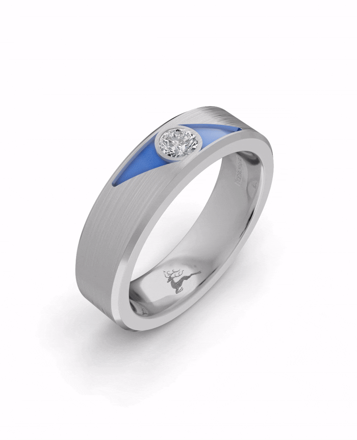 Titanium and Lab-grown Ring