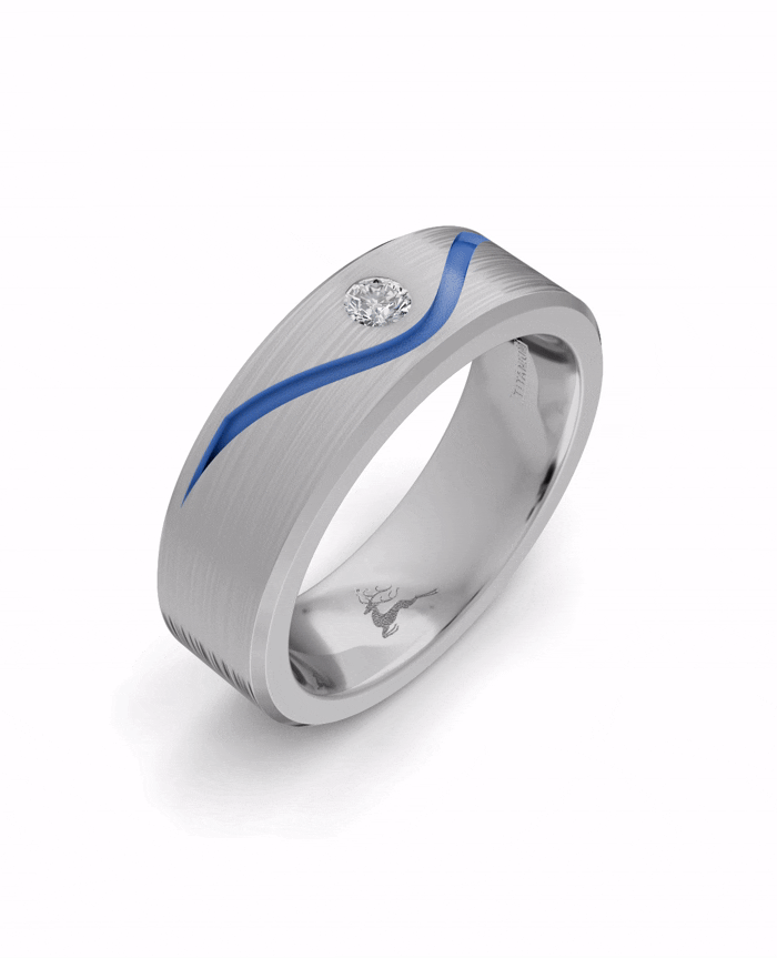 Titanium and Lab-grown Ring