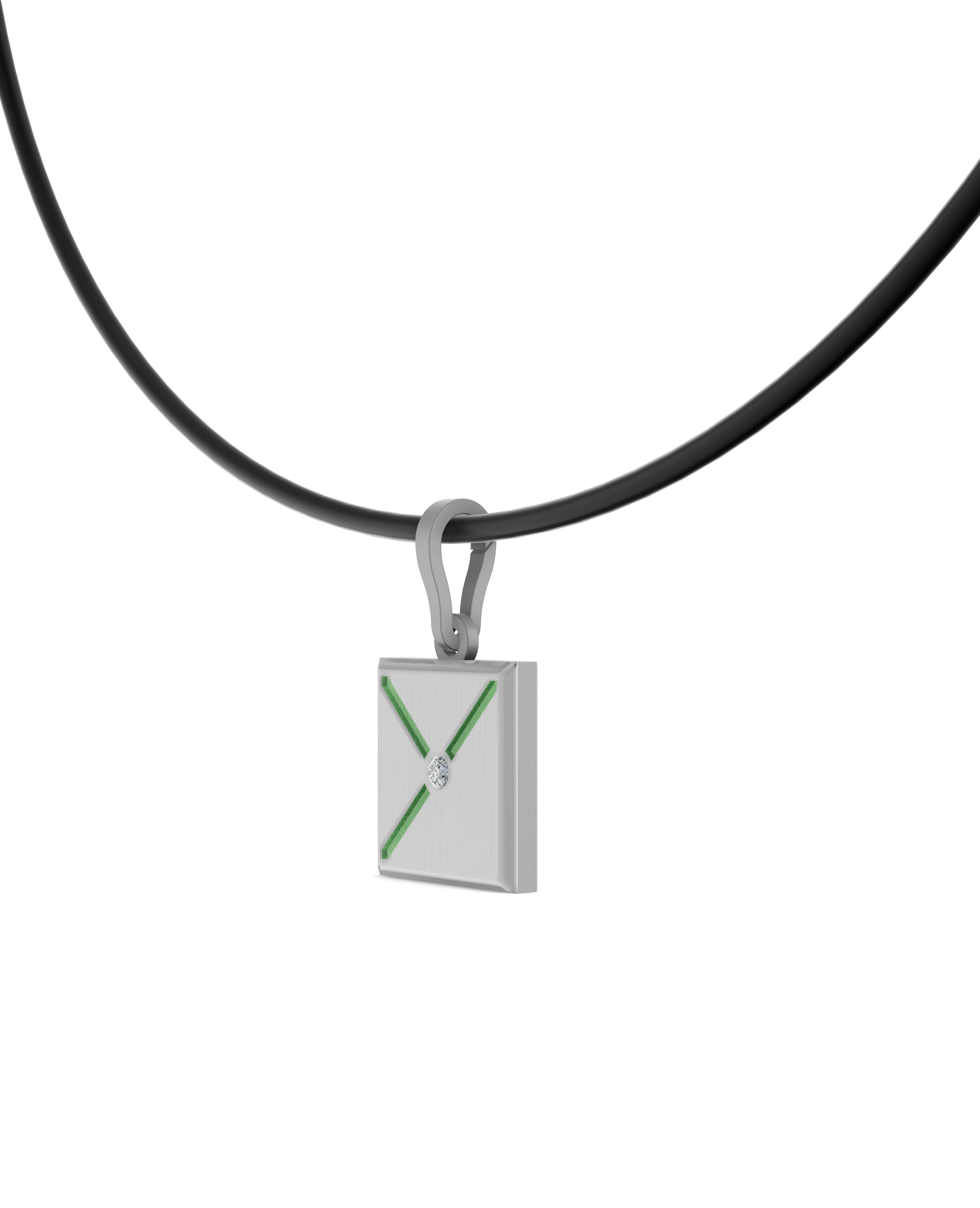 Titanium and Lab-grown Pendant