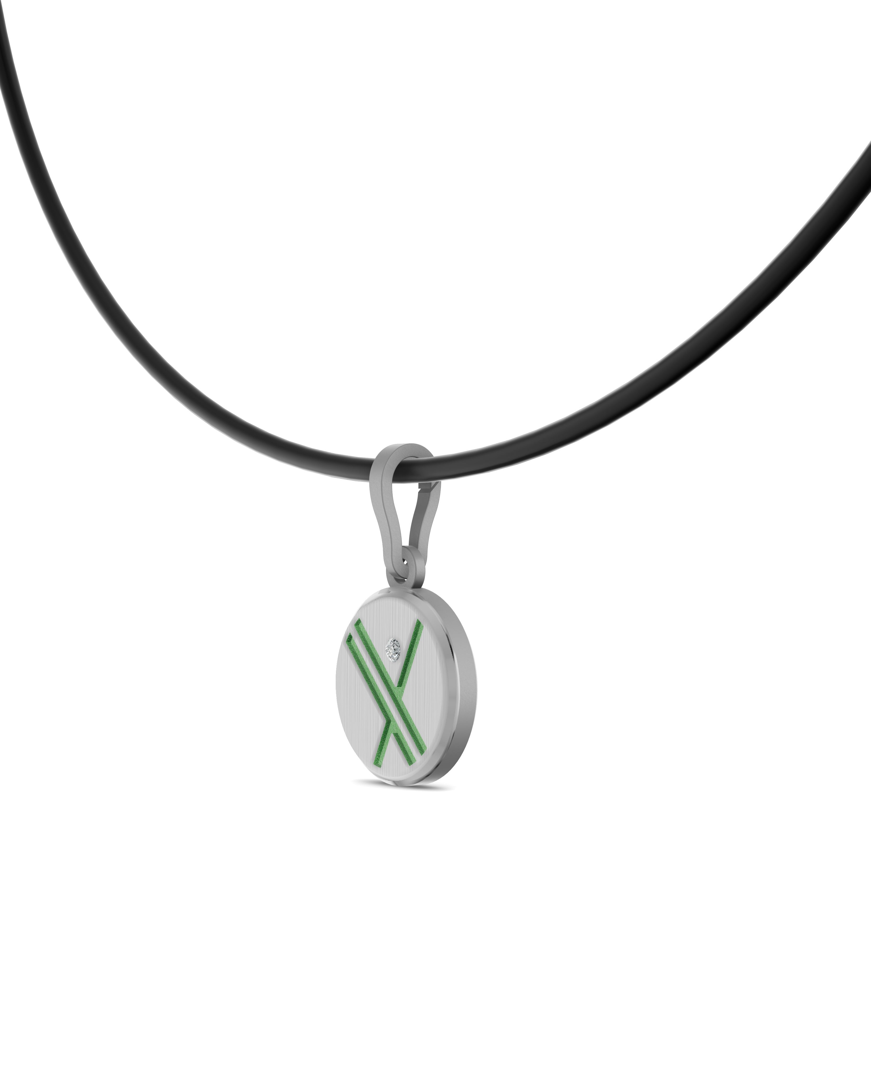 Titanium and Lab-grown Pendant