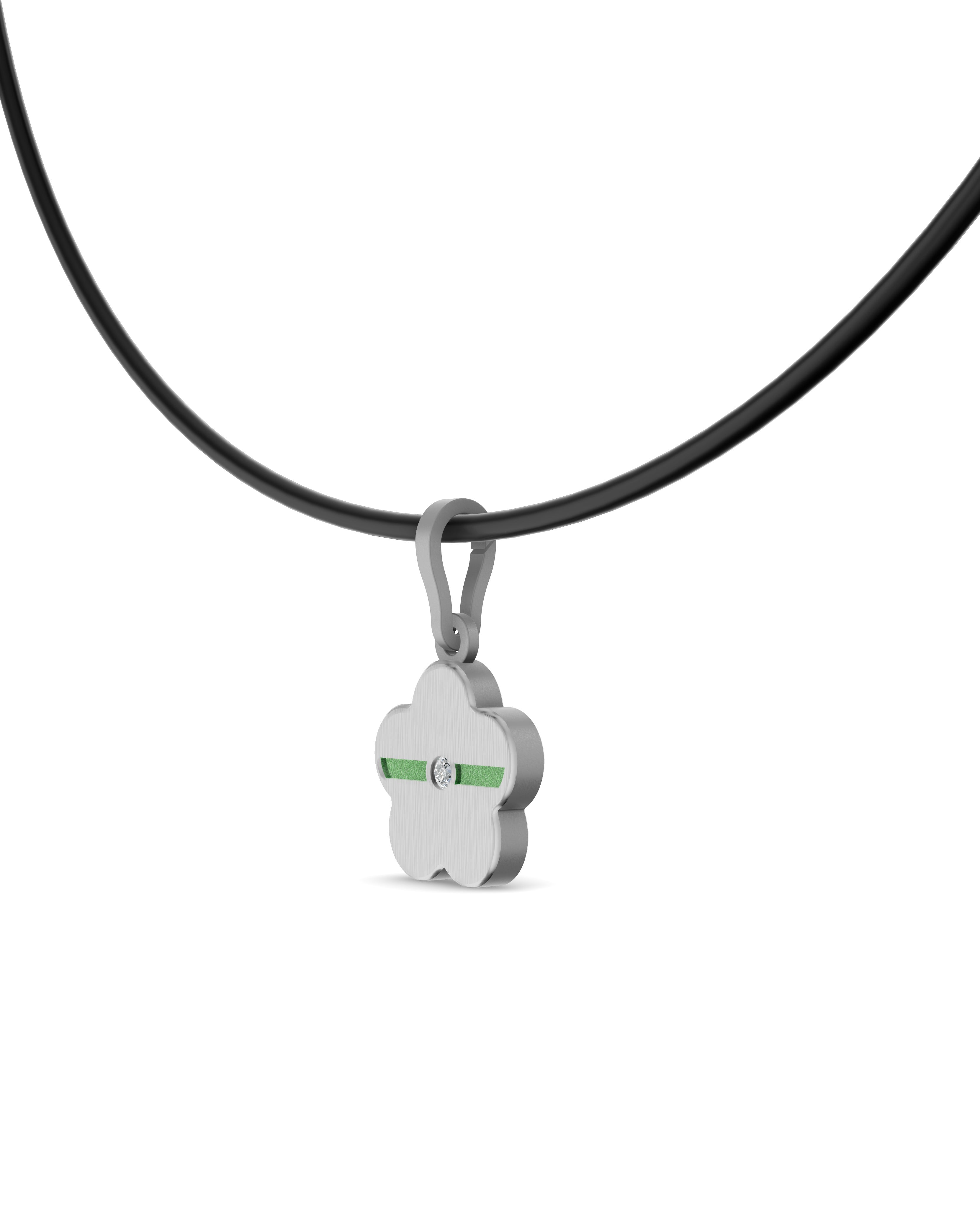 Titanium and Lab-gown Pendant