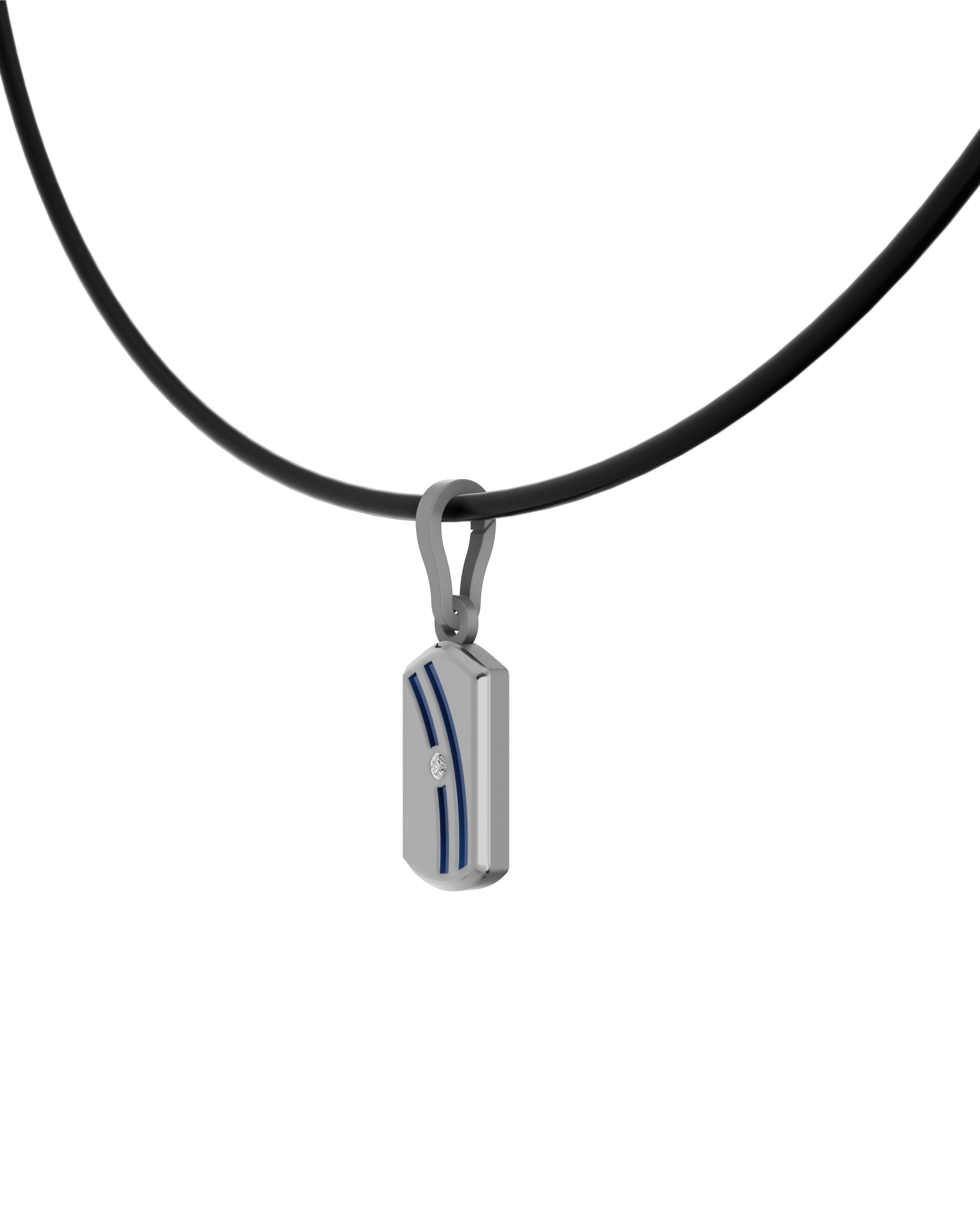 Titanium and Lab-gown Pendant