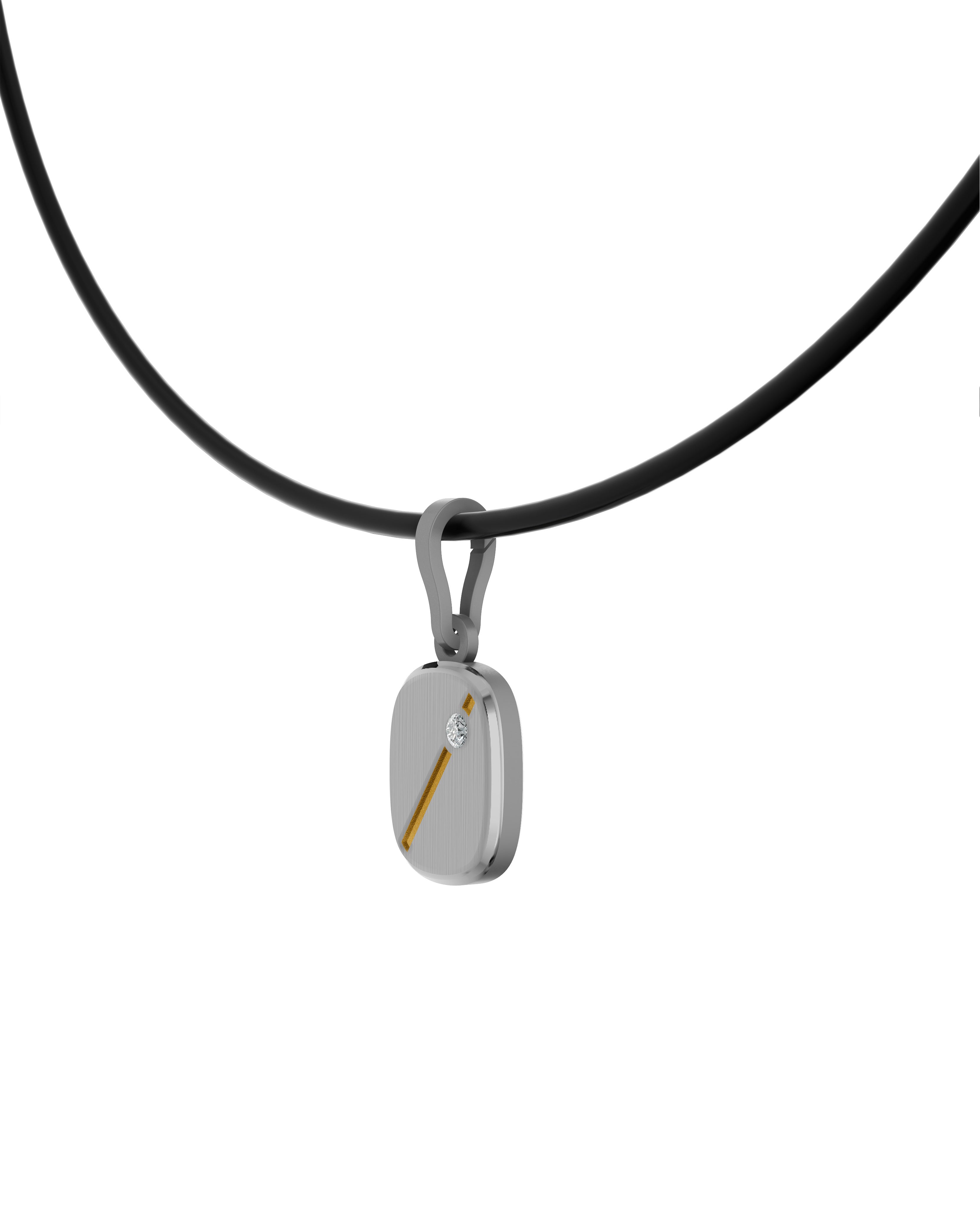 Titanium and Lab-gown Pendant