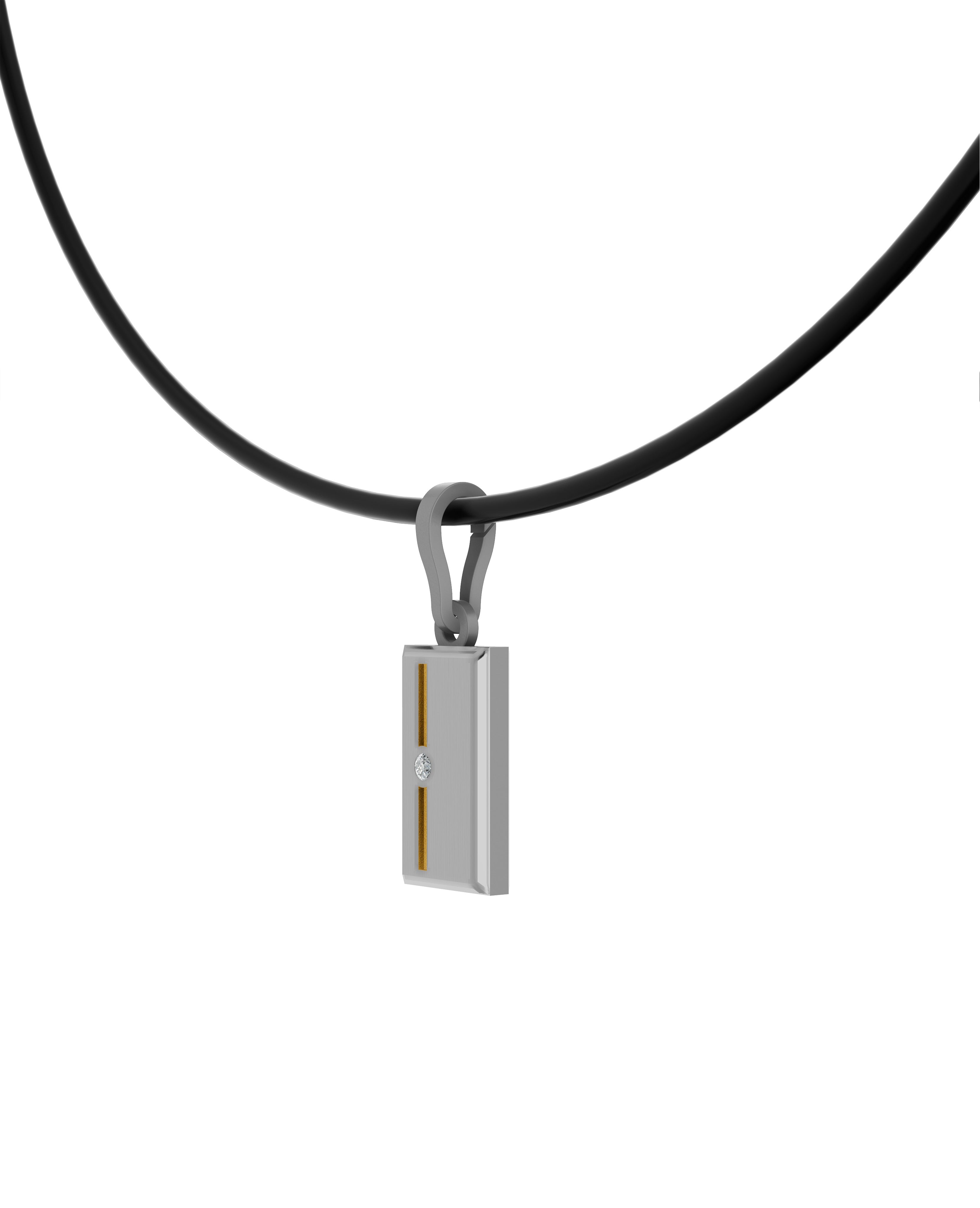 Titanium and Lab-gown Pendant